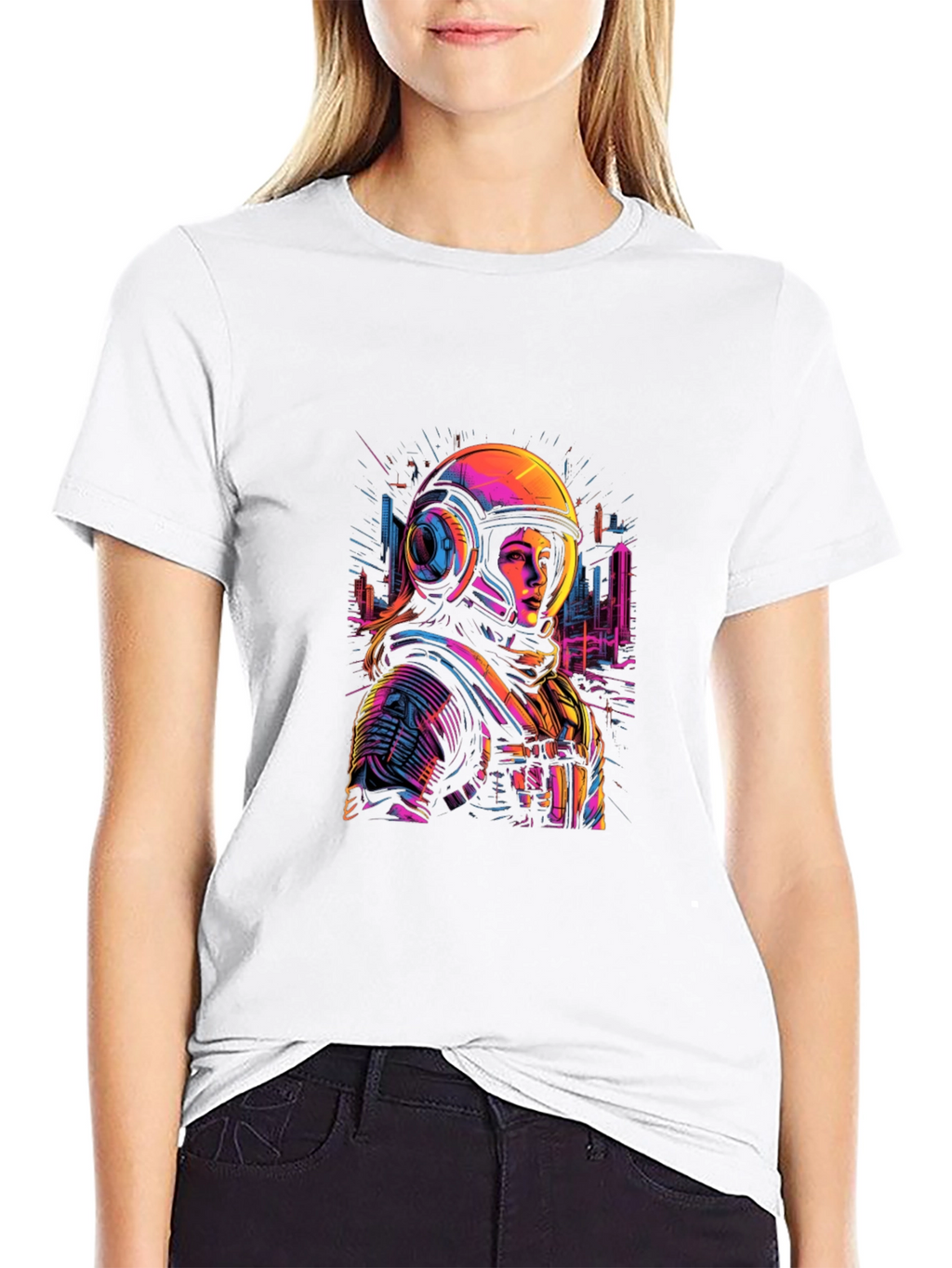 Astronaut Graphic Tee - Unique Neon Design