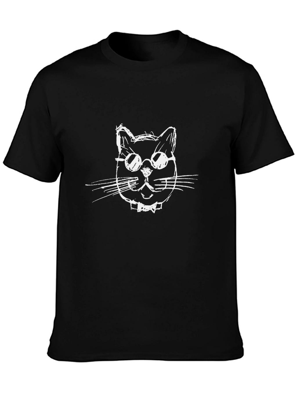 Cool Cat Graphic Tee - Black Cotton T-Shirt