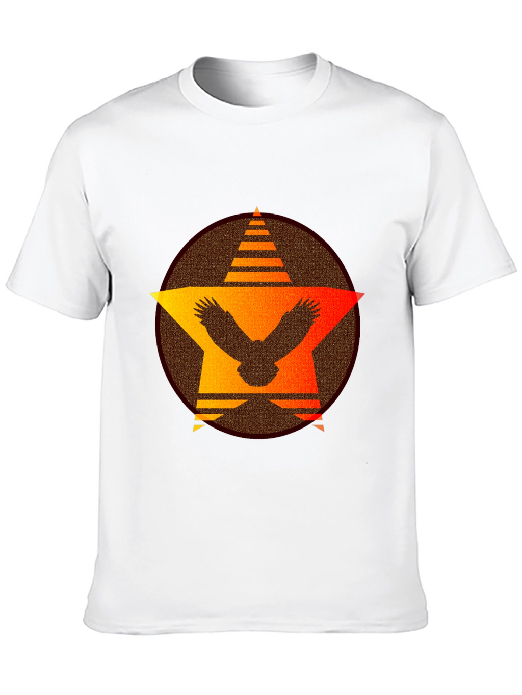 Sunset Eagle Star Graphic Tee - Black