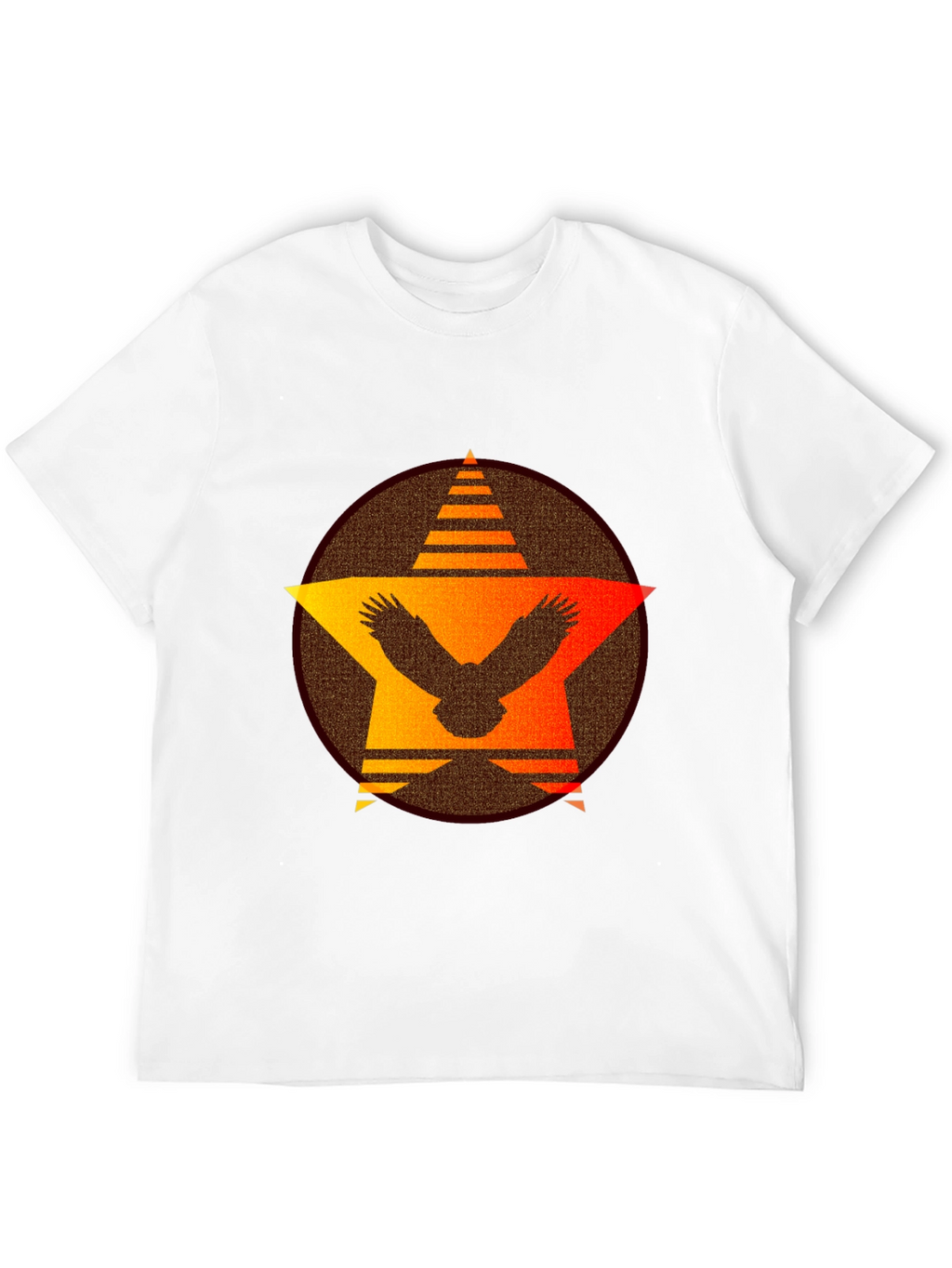 Sunset Eagle Star Graphic Tee - Black