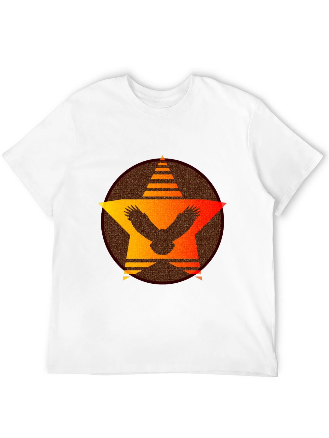Sunset Eagle Star Graphic Tee - Black