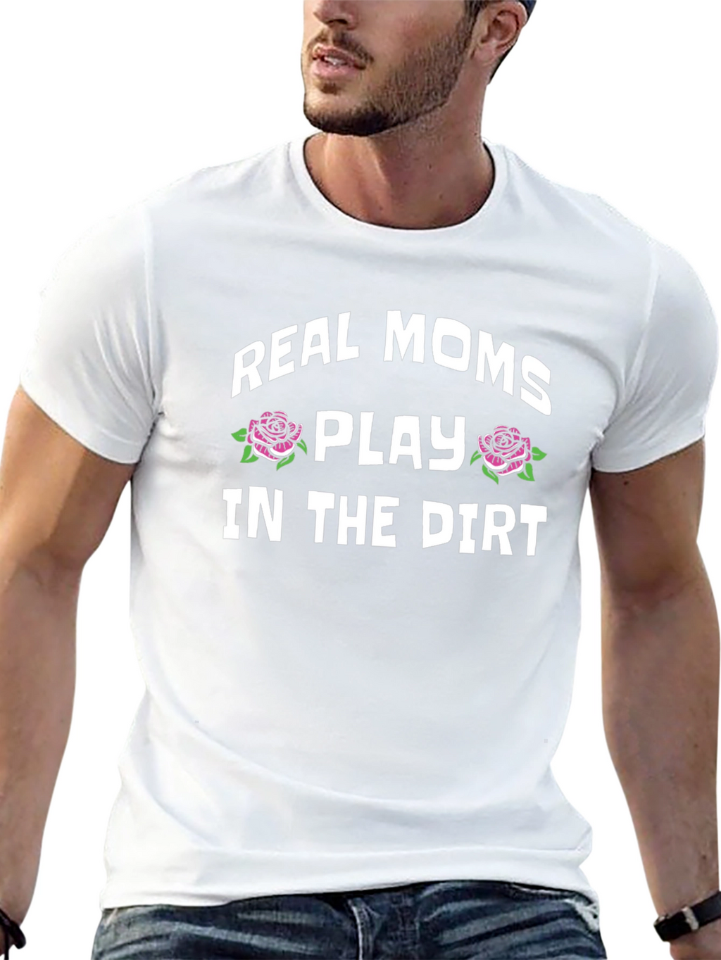 Real Moms Play In The Dirt Graphic Tee