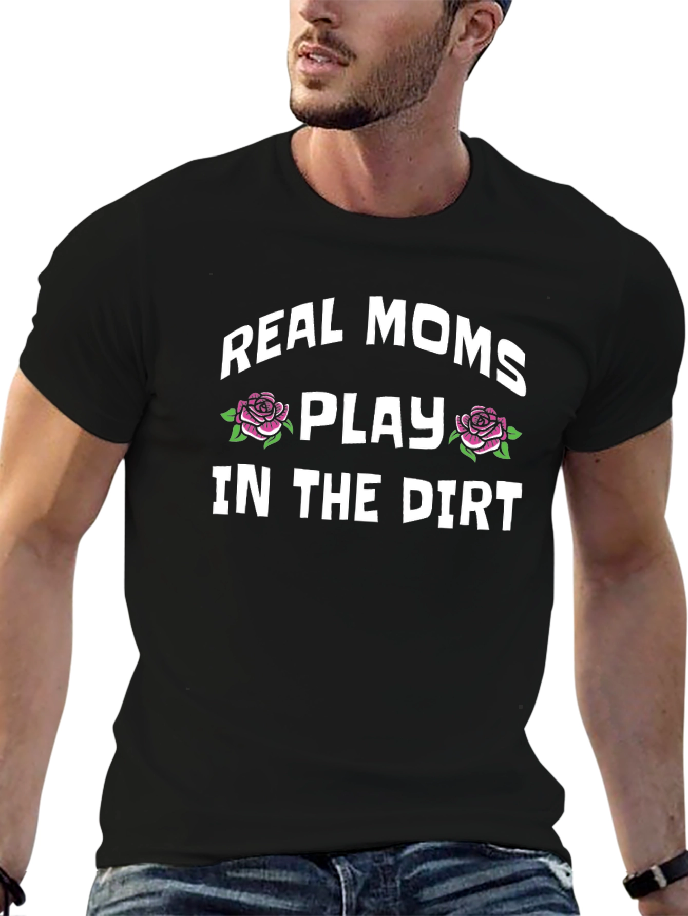 Real Moms Play In The Dirt Graphic Tee