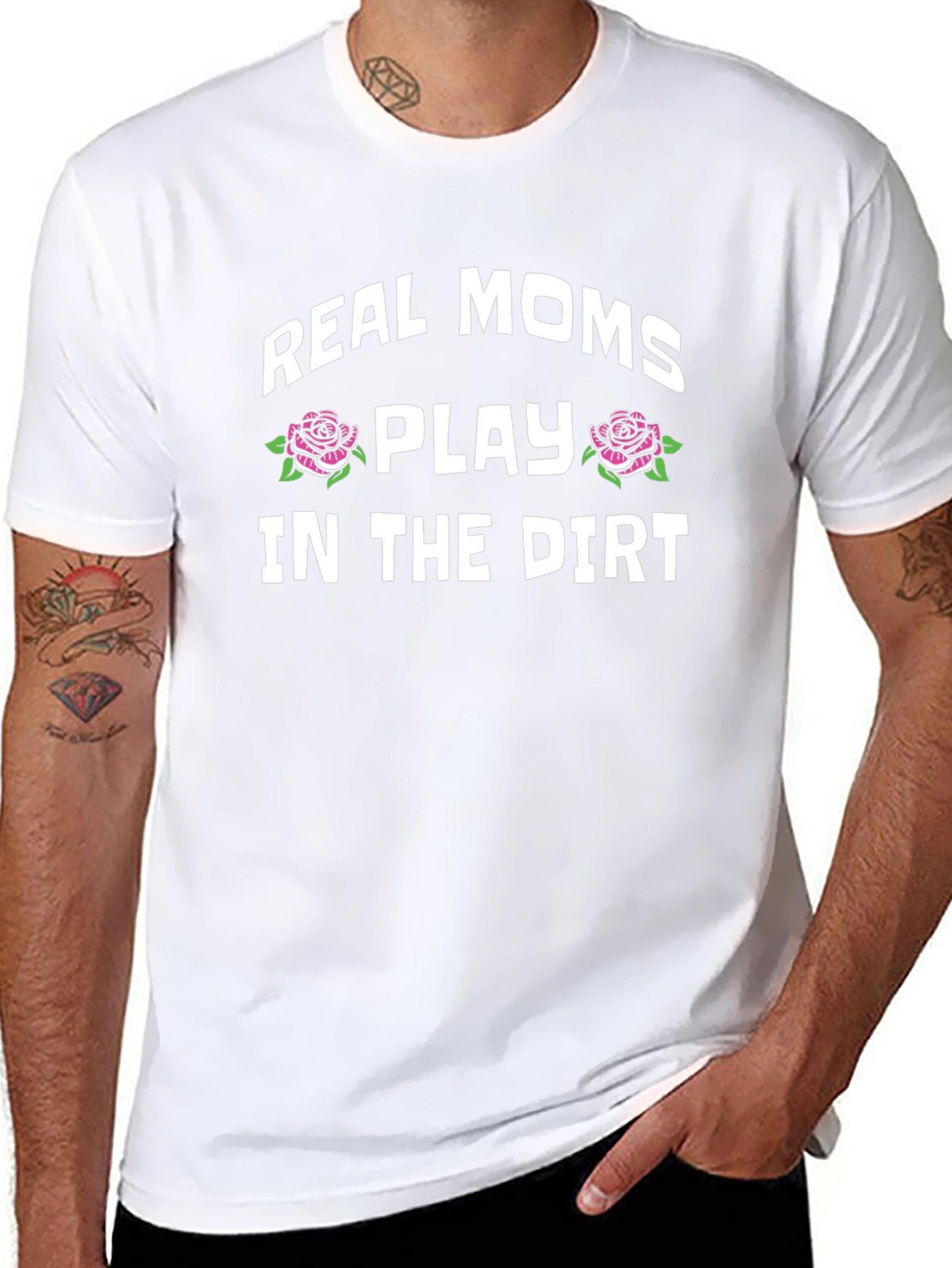 Real Moms Play In The Dirt Graphic Tee