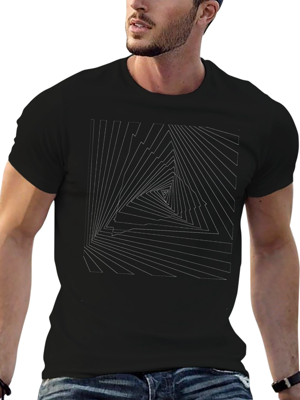 Geometric Triangle Illusion Tee