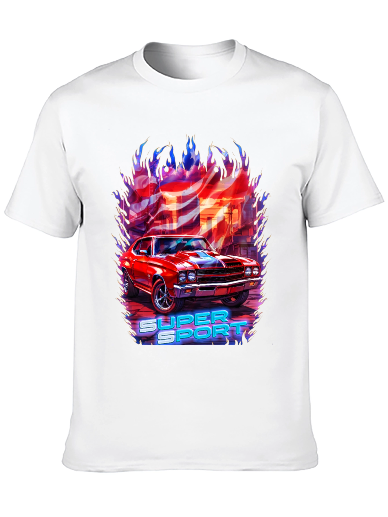 Super Sport Car Graphic T-Shirt - Black