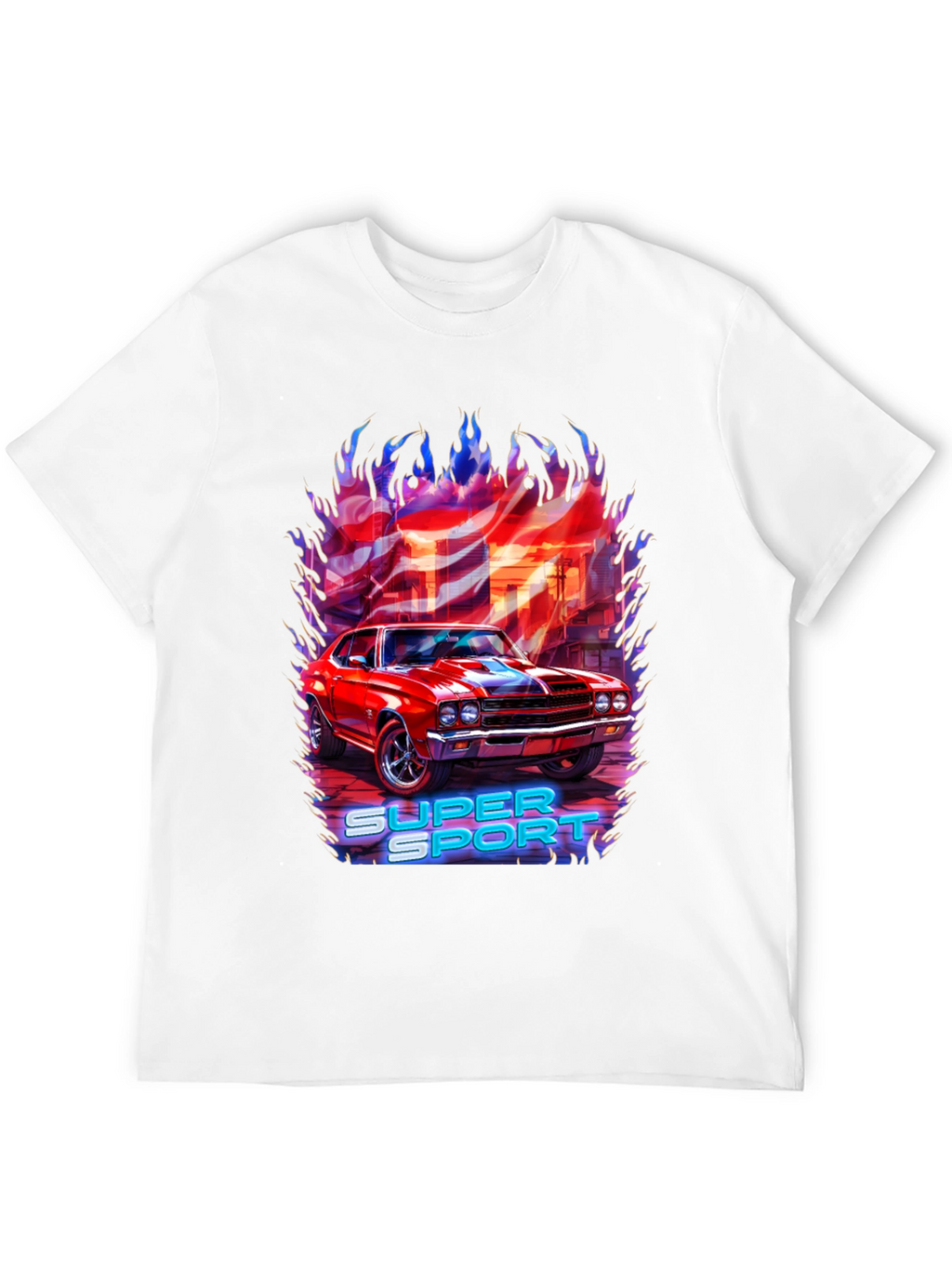 Super Sport Car Graphic T-Shirt - Black
