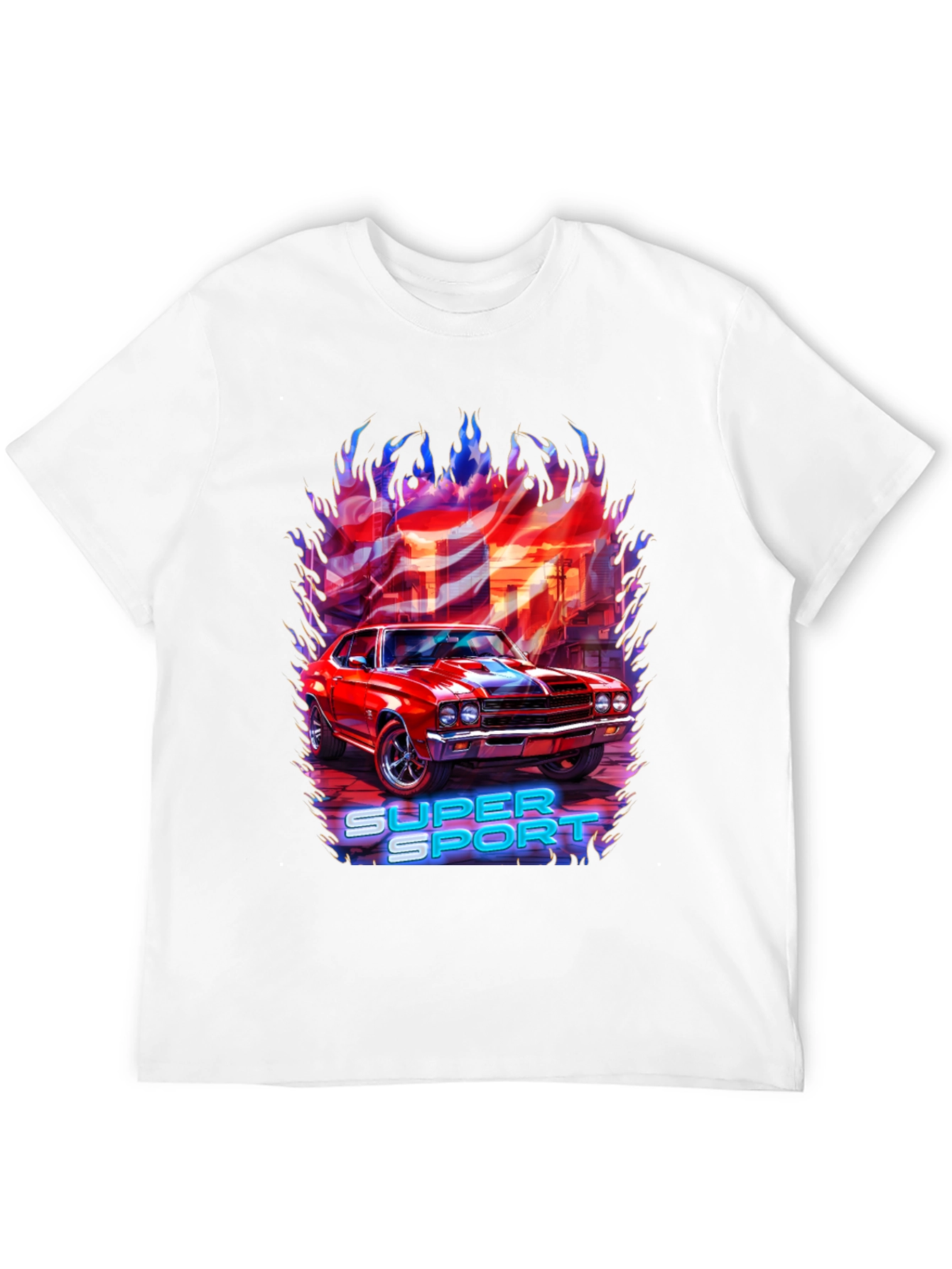 Super Sport Car Graphic T-Shirt - Black