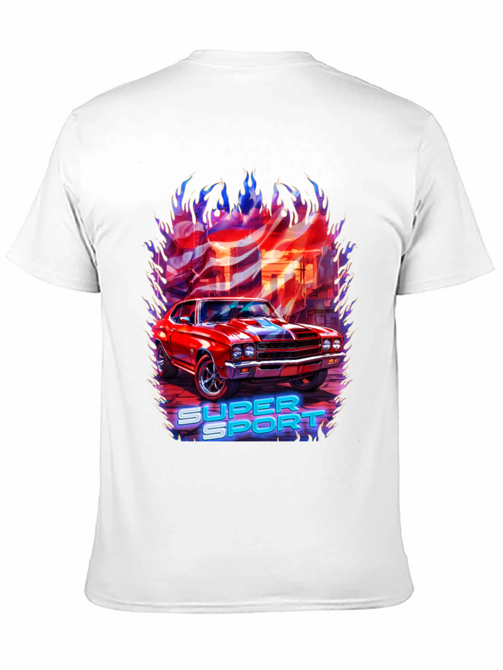 Super Sport Car Graphic T-Shirt - Black