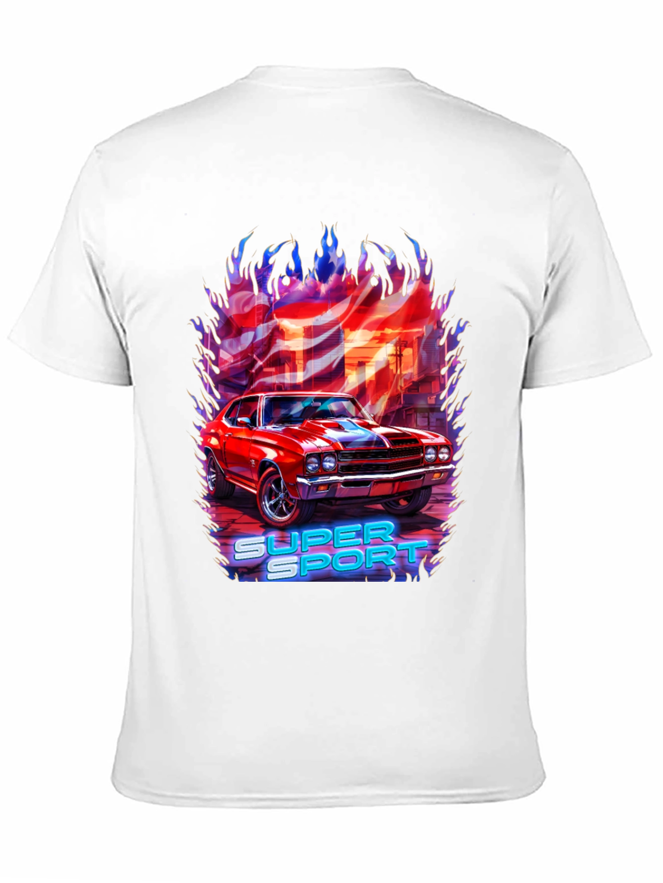 Super Sport Car Graphic T-Shirt - Black