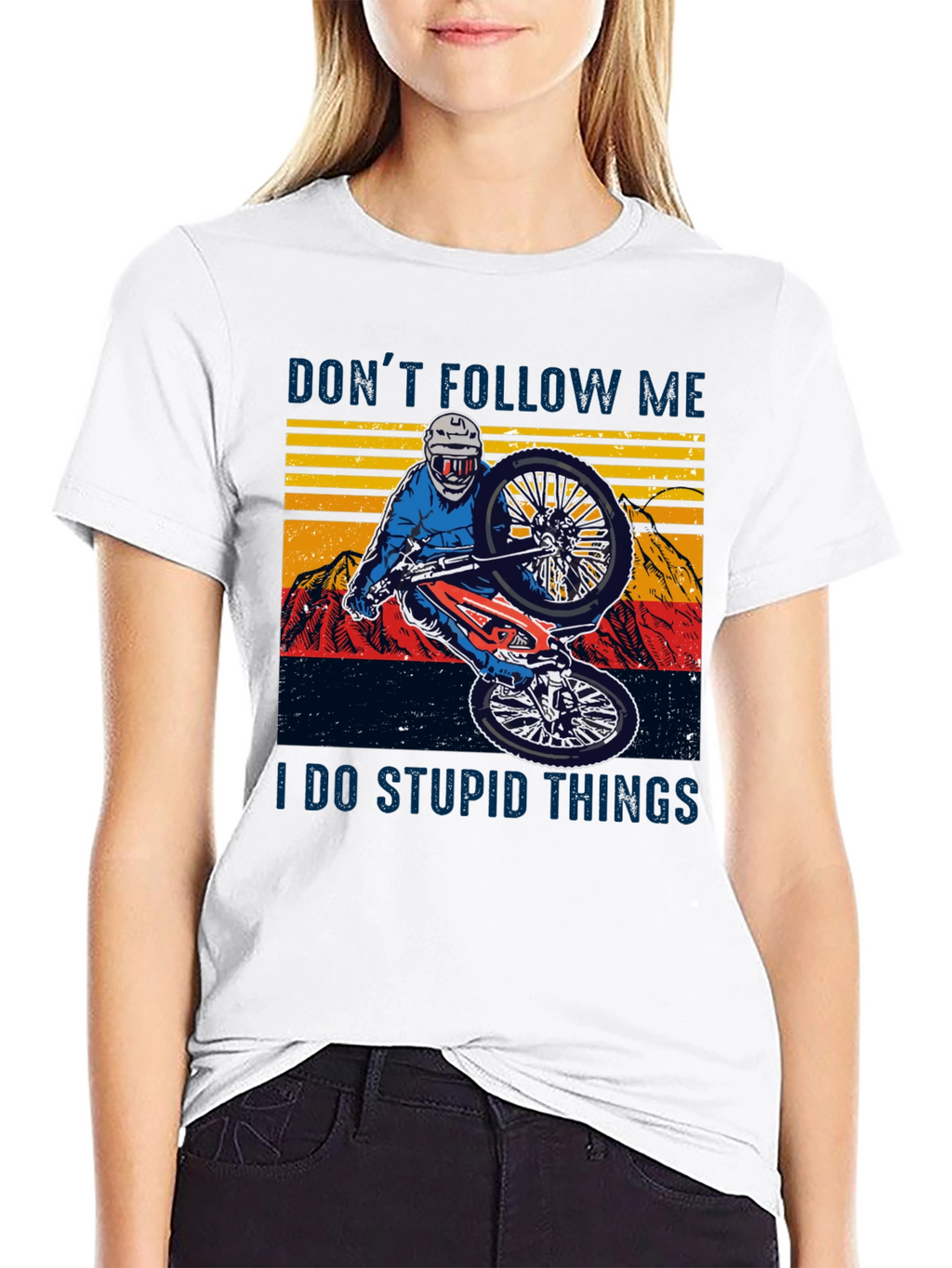Funny Mountain Bike Graphic Tee - Dont Follow Me