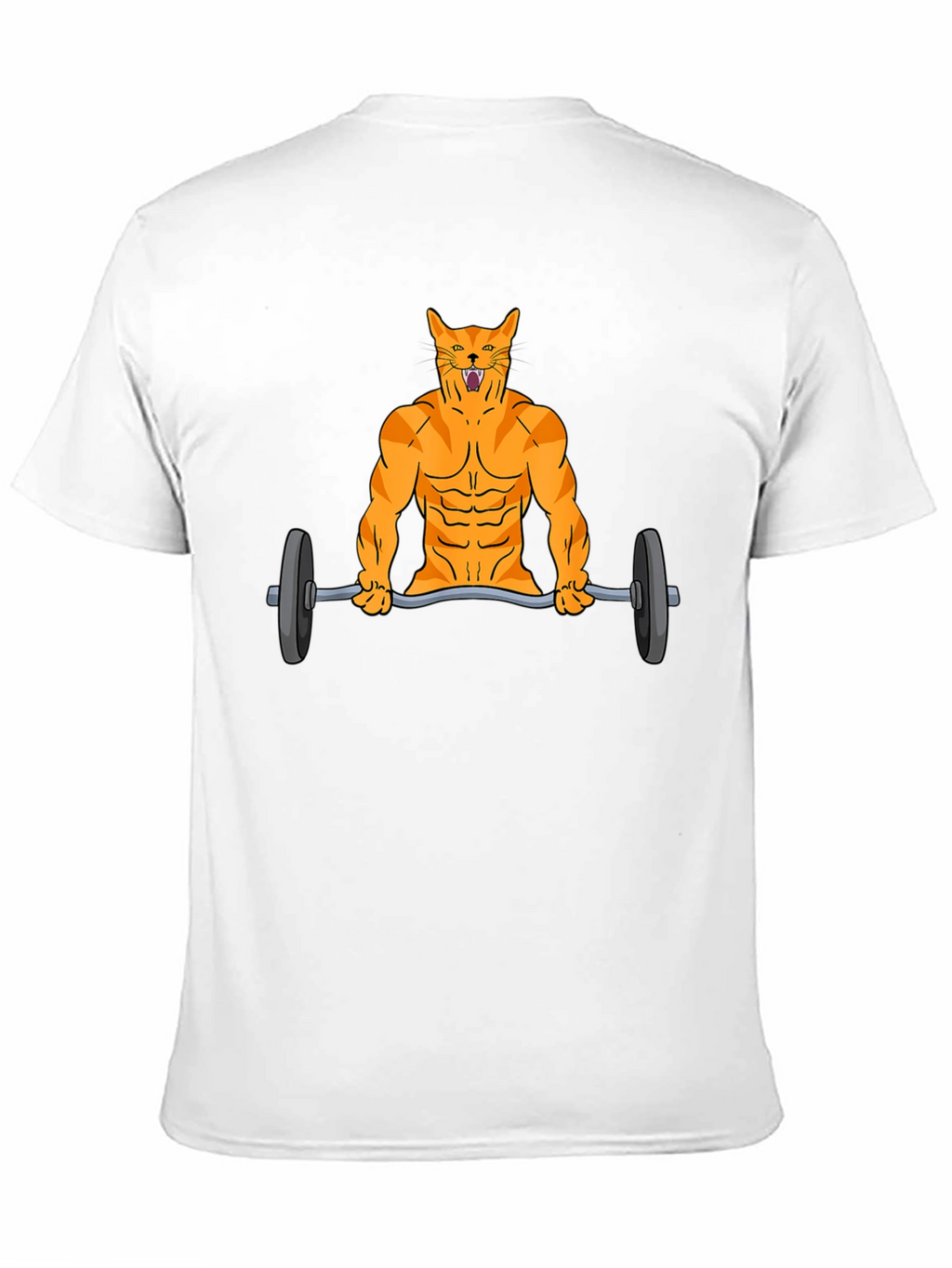 Muscle Cat Lifting Weights Graphic Tee