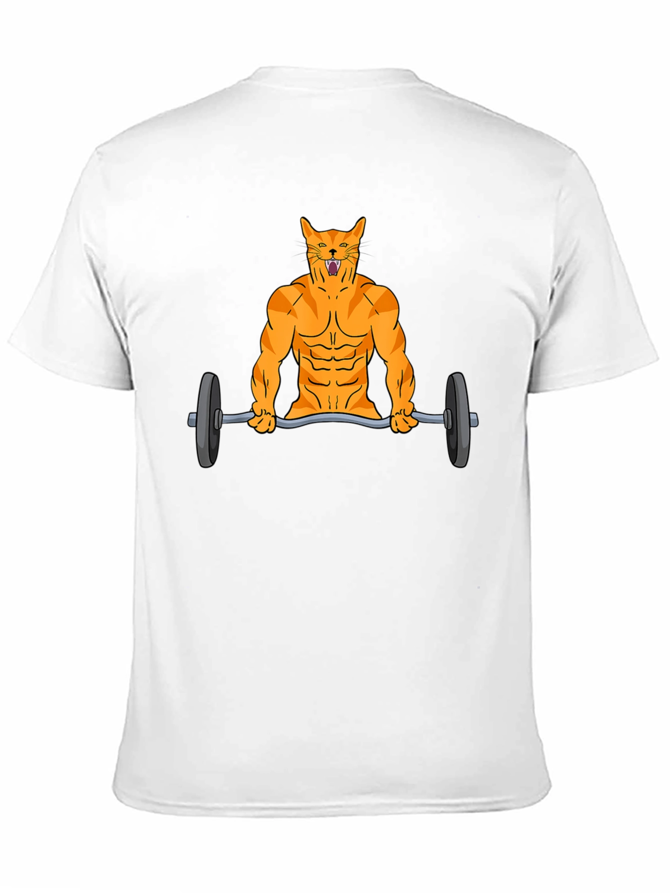 Muscle Cat Lifting Weights Graphic Tee
