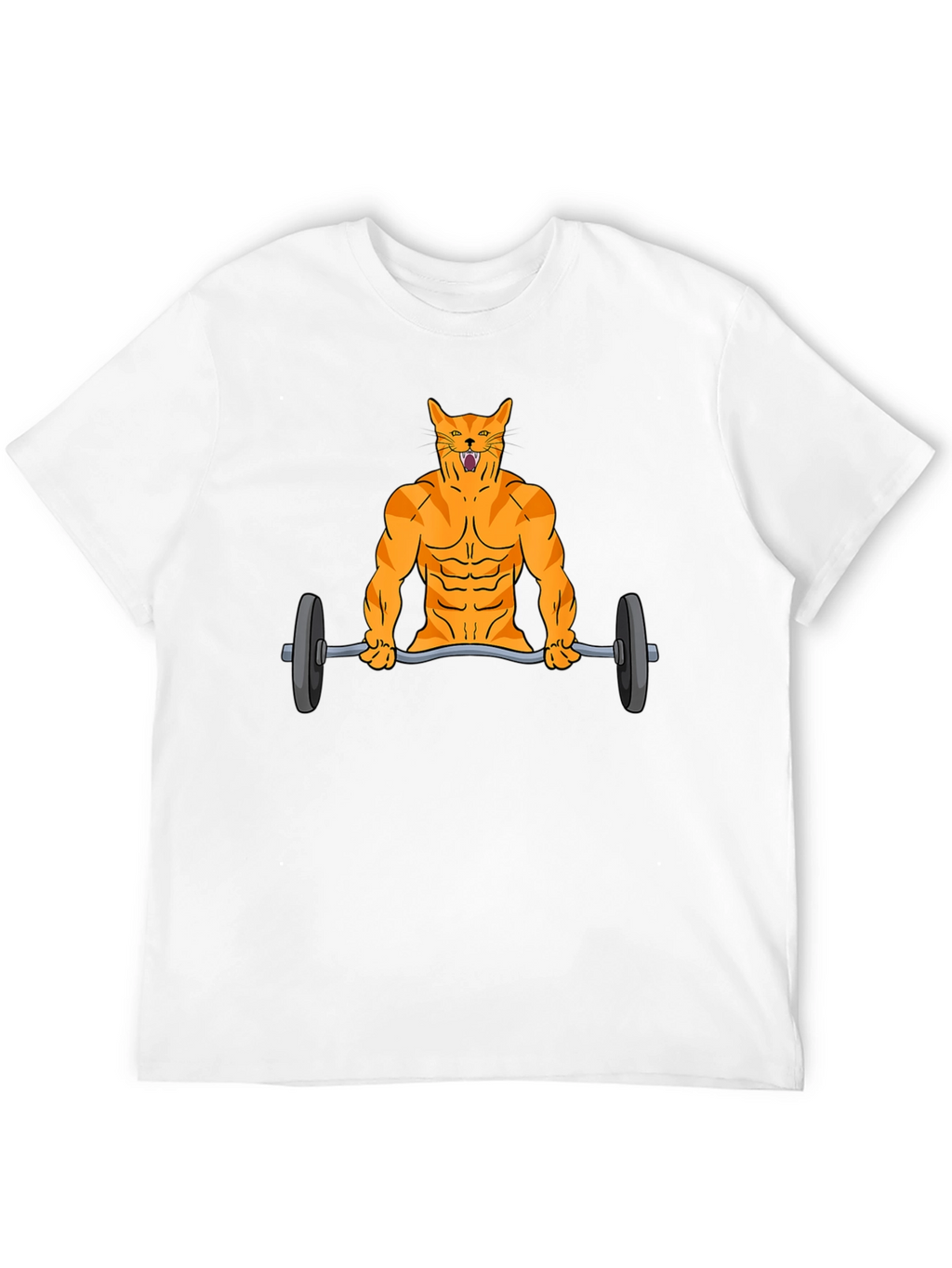 Muscle Cat Lifting Weights Graphic Tee