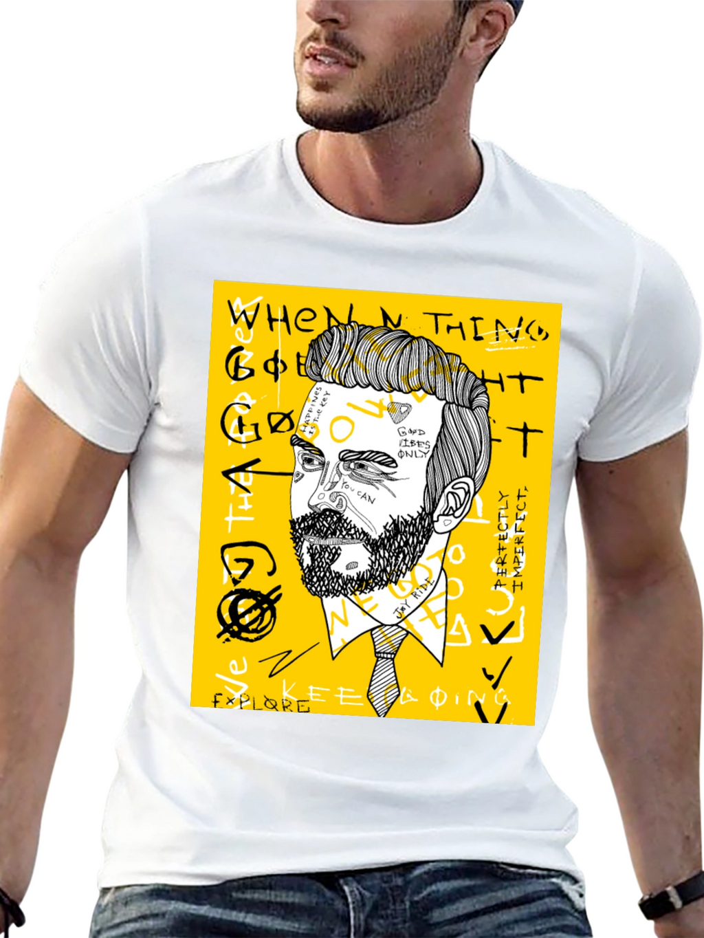 Mens Graphic Tee - Modern Art Print
