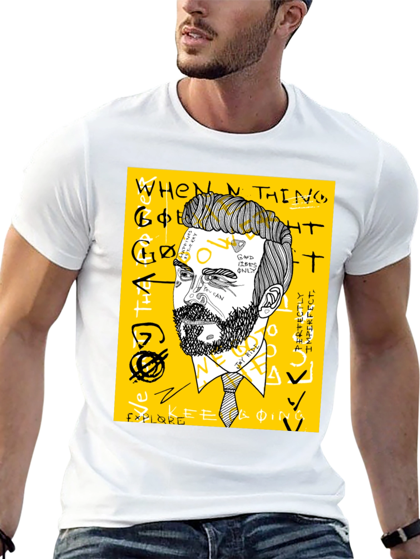 Mens Graphic Tee - Modern Art Print