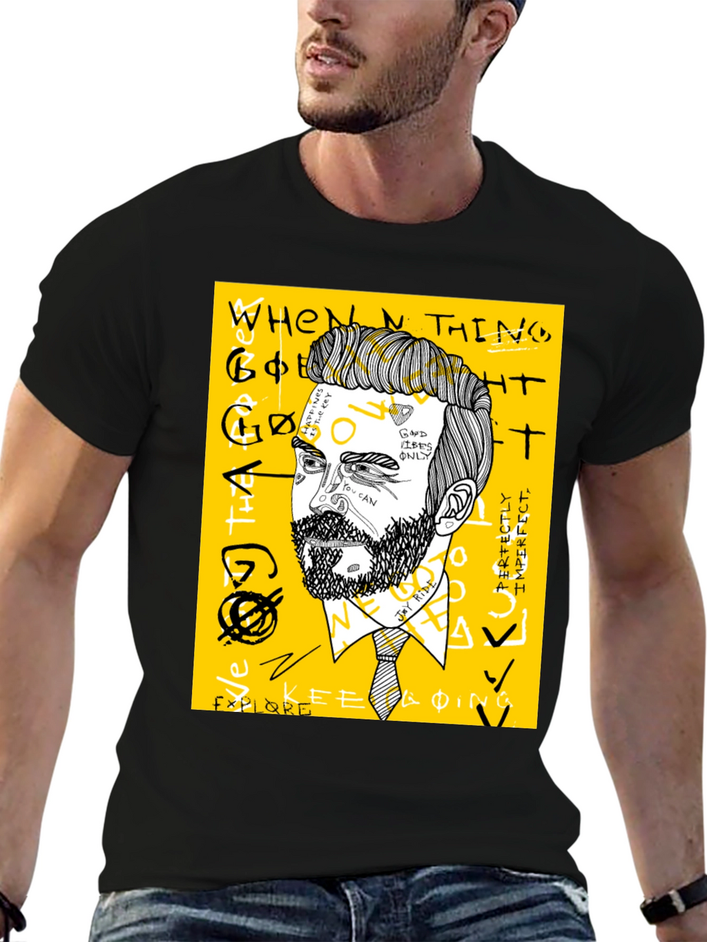 Mens Graphic Tee - Modern Art Print