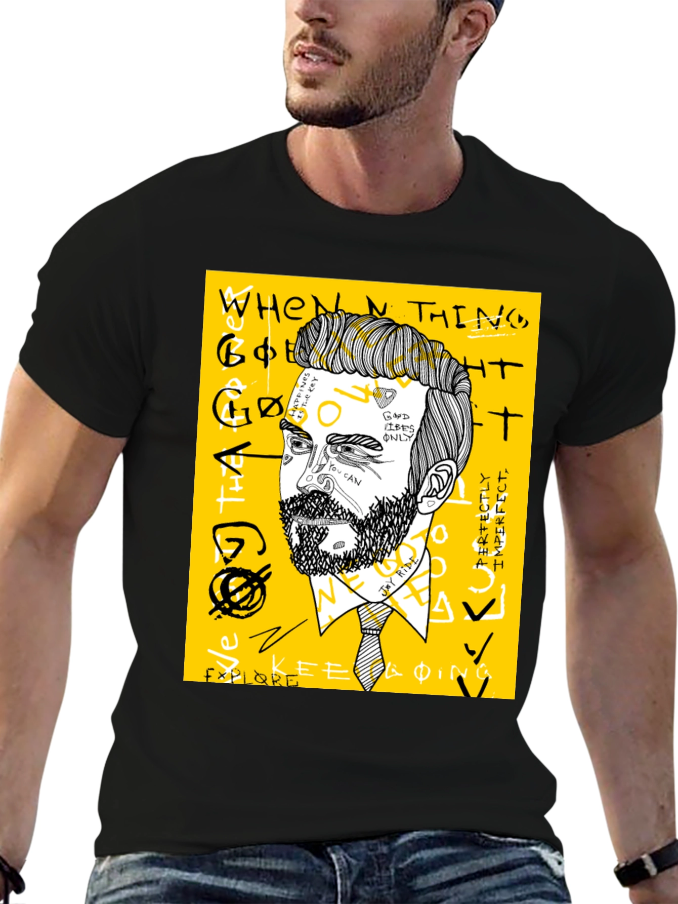 Mens Graphic Tee - Modern Art Print