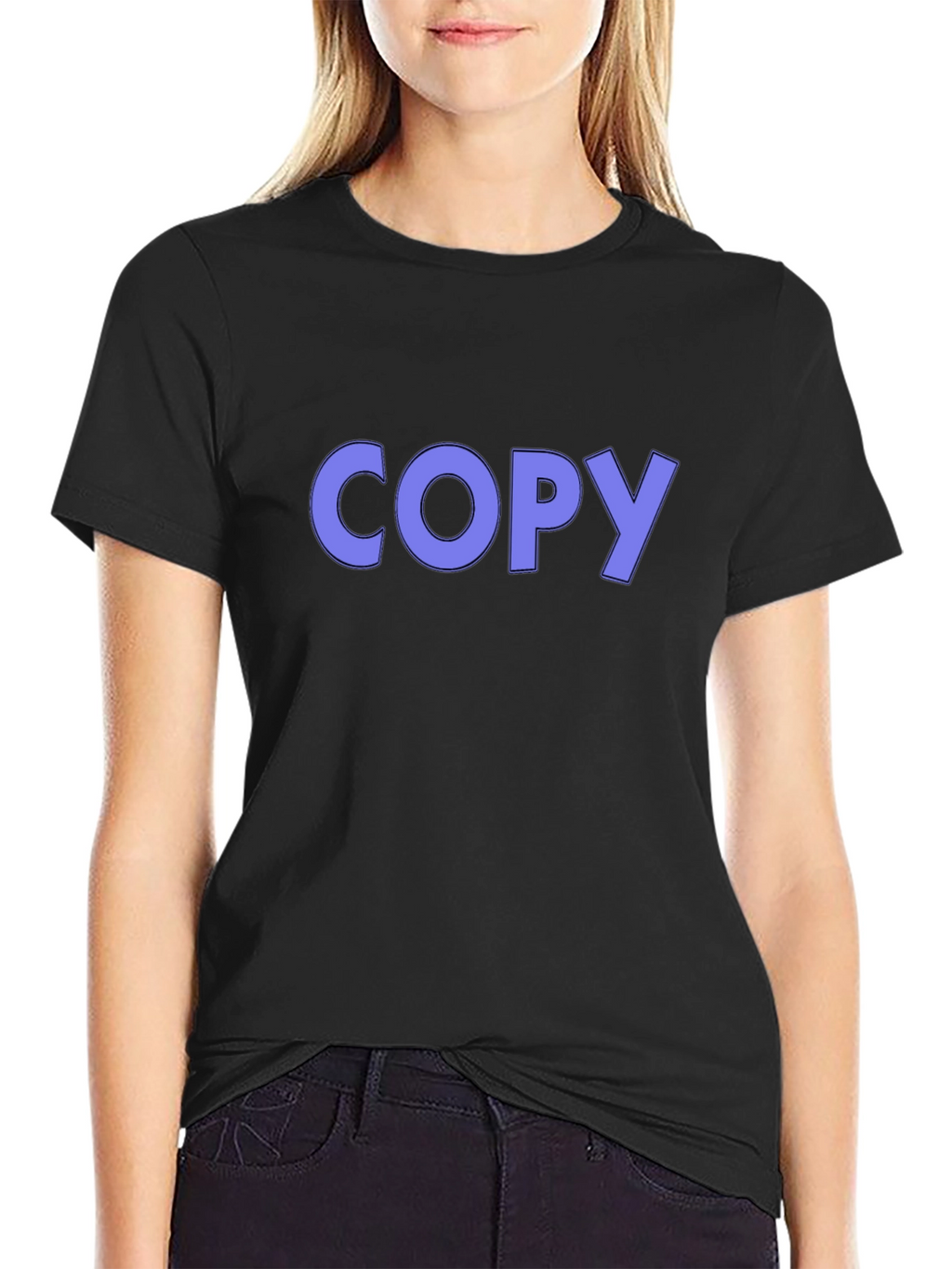 Mens Black T-Shirt with COPY Graphic Print
