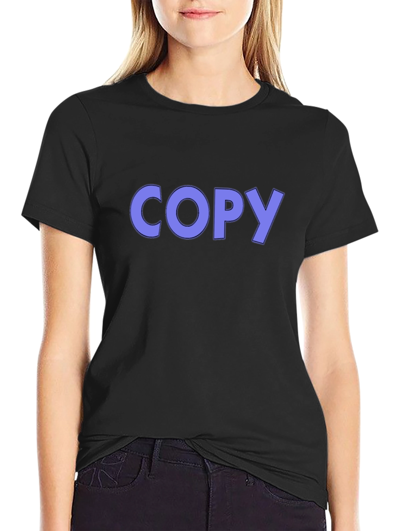 Mens Black T-Shirt with COPY Graphic Print
