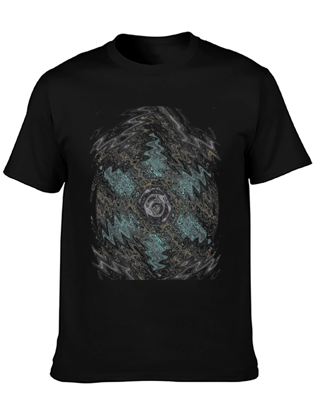 Abstract Vortex Graphic Black T-Shirt