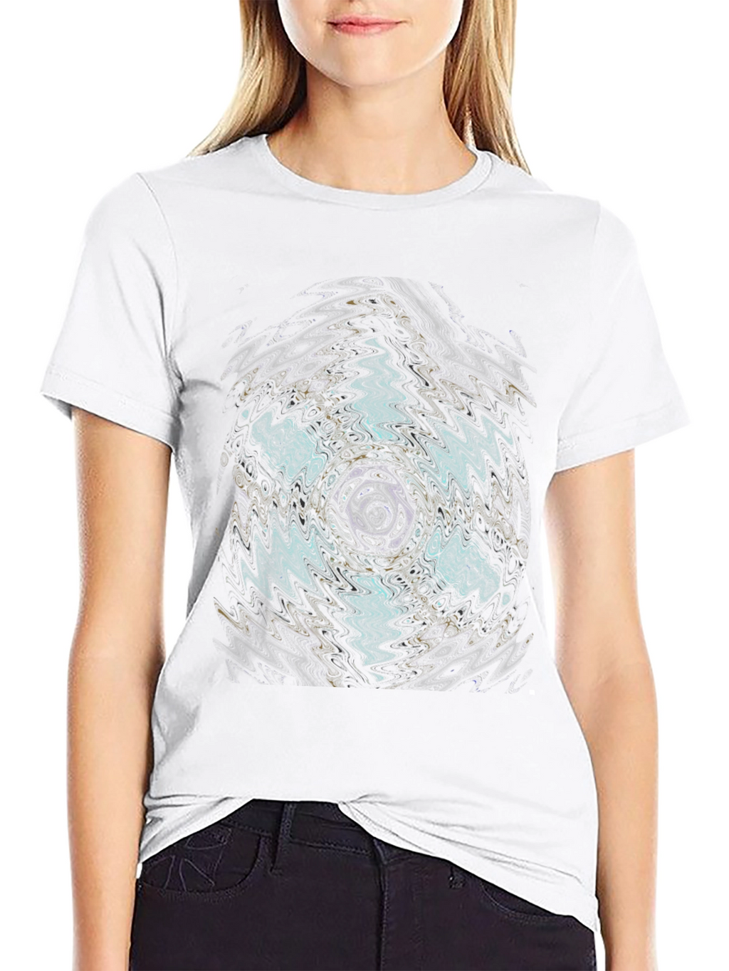 Abstract Vortex Graphic Black T-Shirt