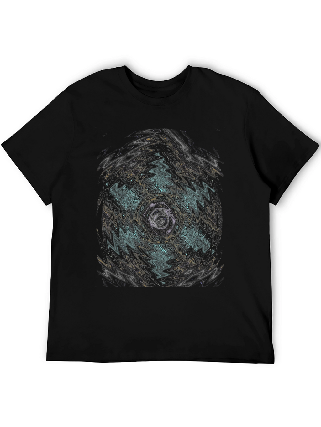 Abstract Vortex Graphic Black T-Shirt