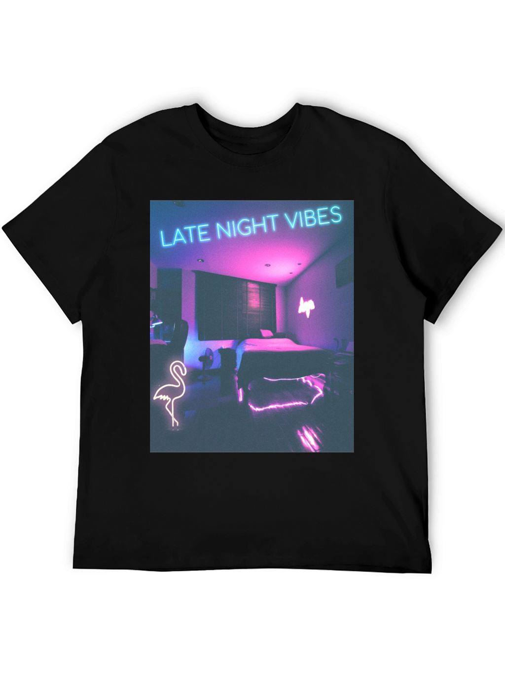 Late Night Vibes Graphic Tee - Neon Room Design