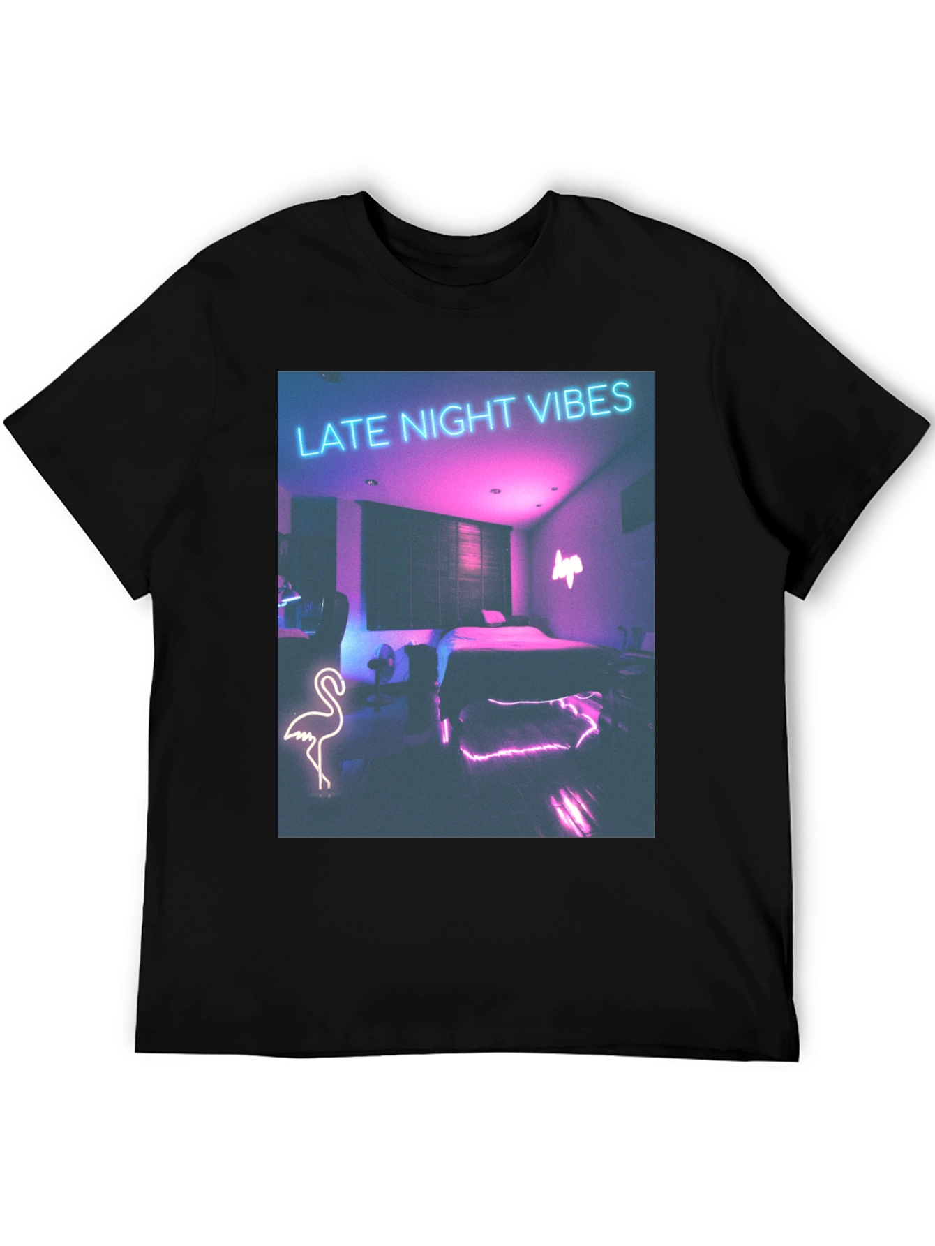 Late Night Vibes Graphic Tee - Neon Room Design