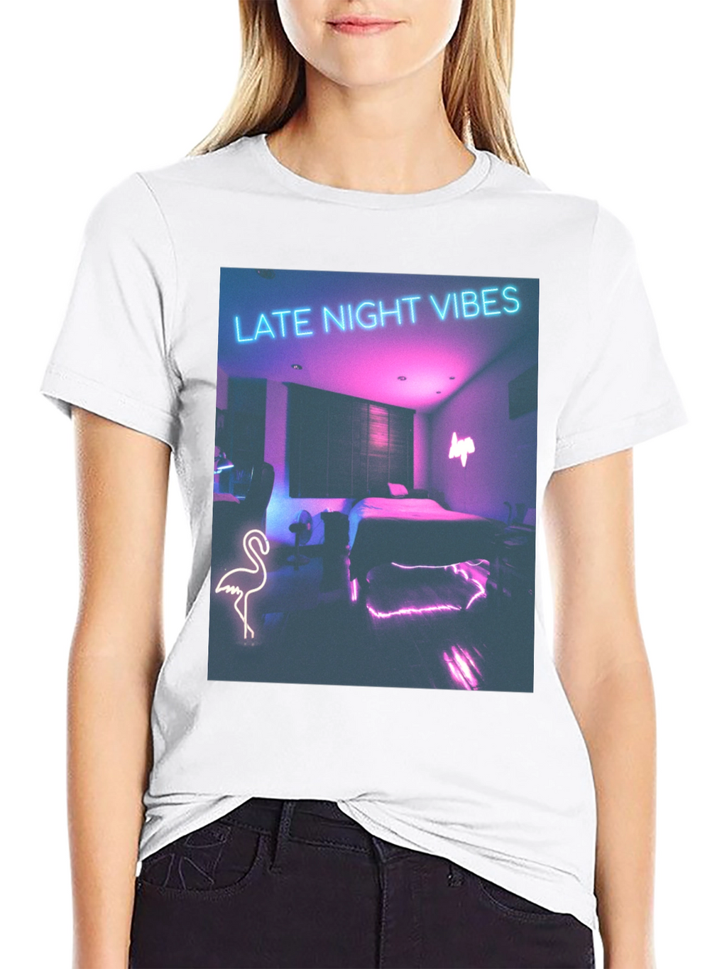 Late Night Vibes Graphic Tee - Neon Room Design