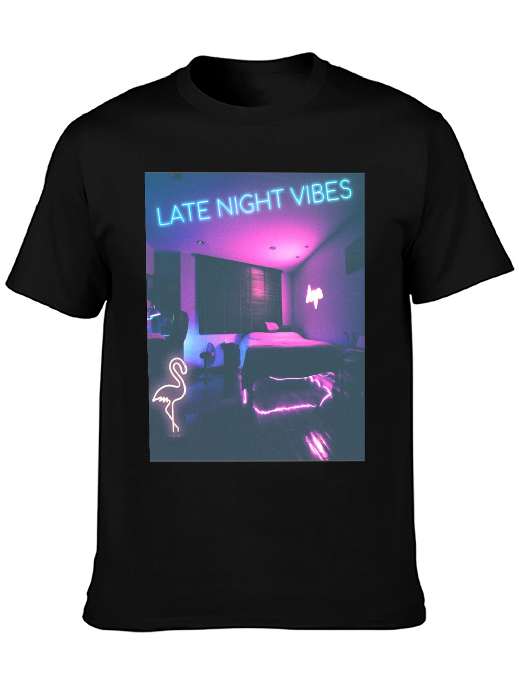 Late Night Vibes Graphic Tee - Neon Room Design
