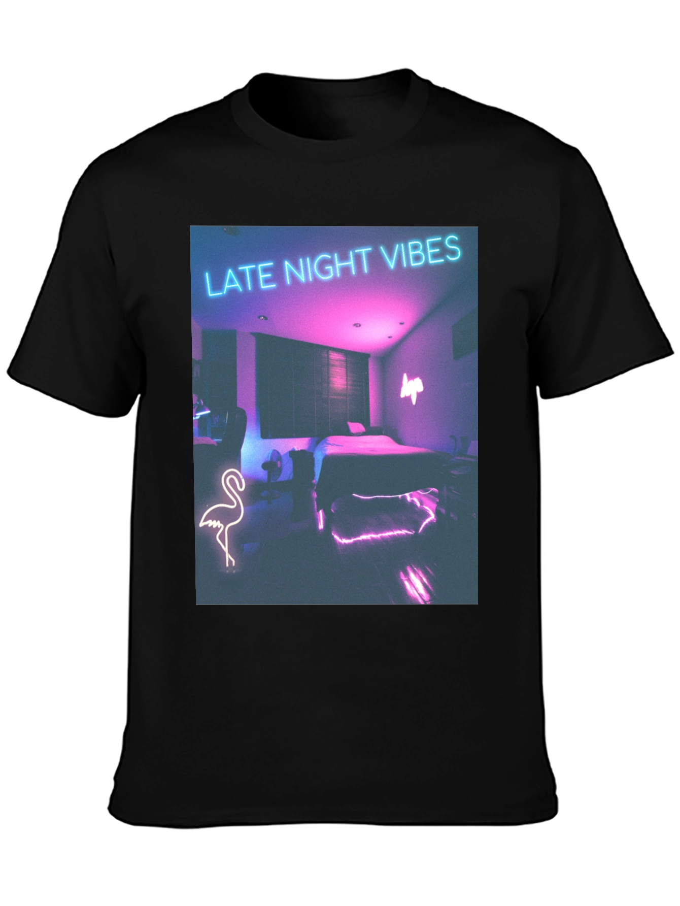 Late Night Vibes Graphic Tee - Neon Room Design