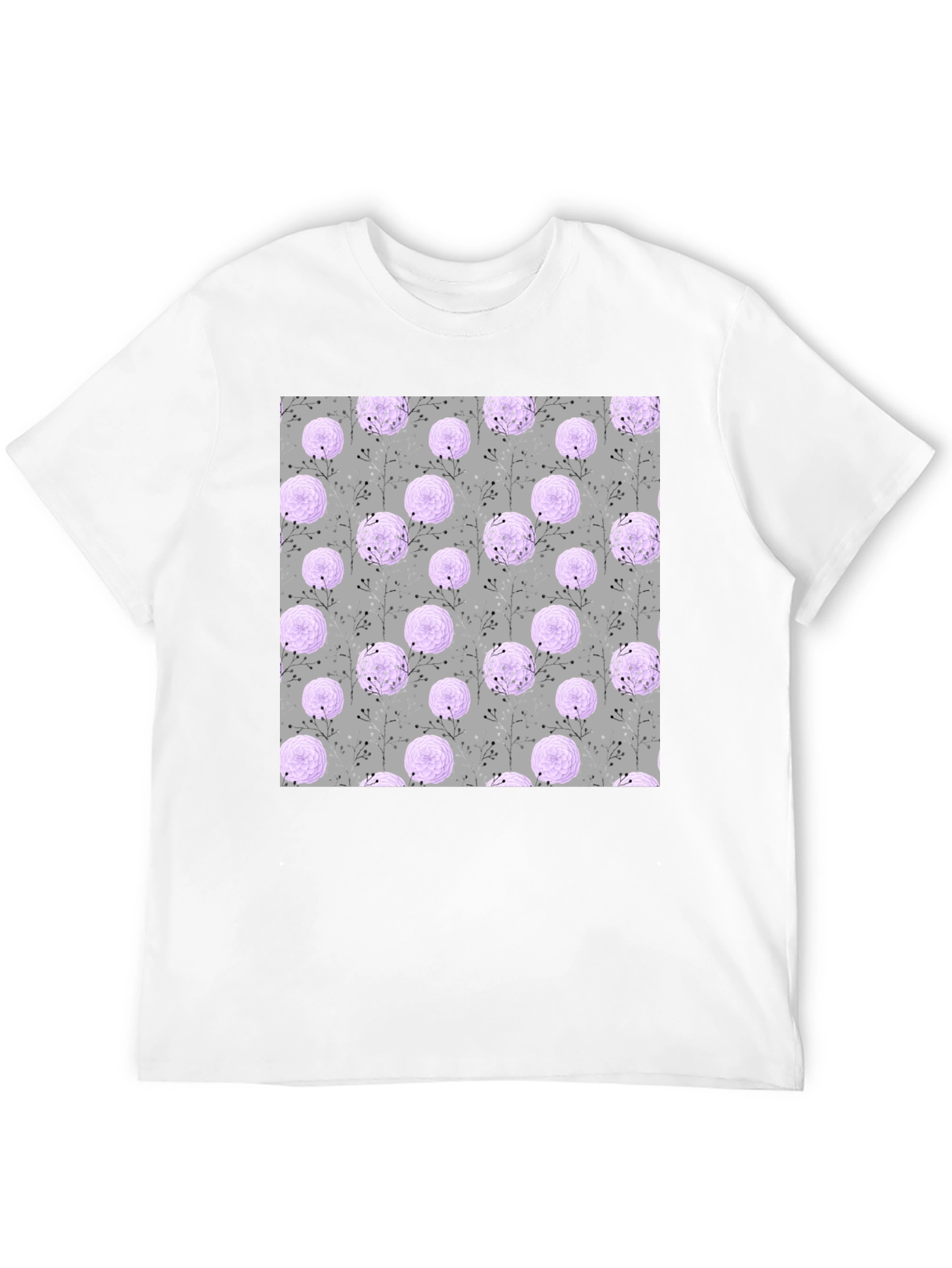 Floral Pattern Crew Neck T-Shirt