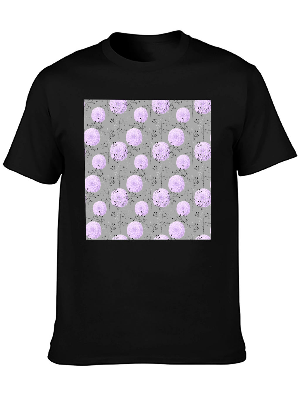 Floral Pattern Crew Neck T-Shirt