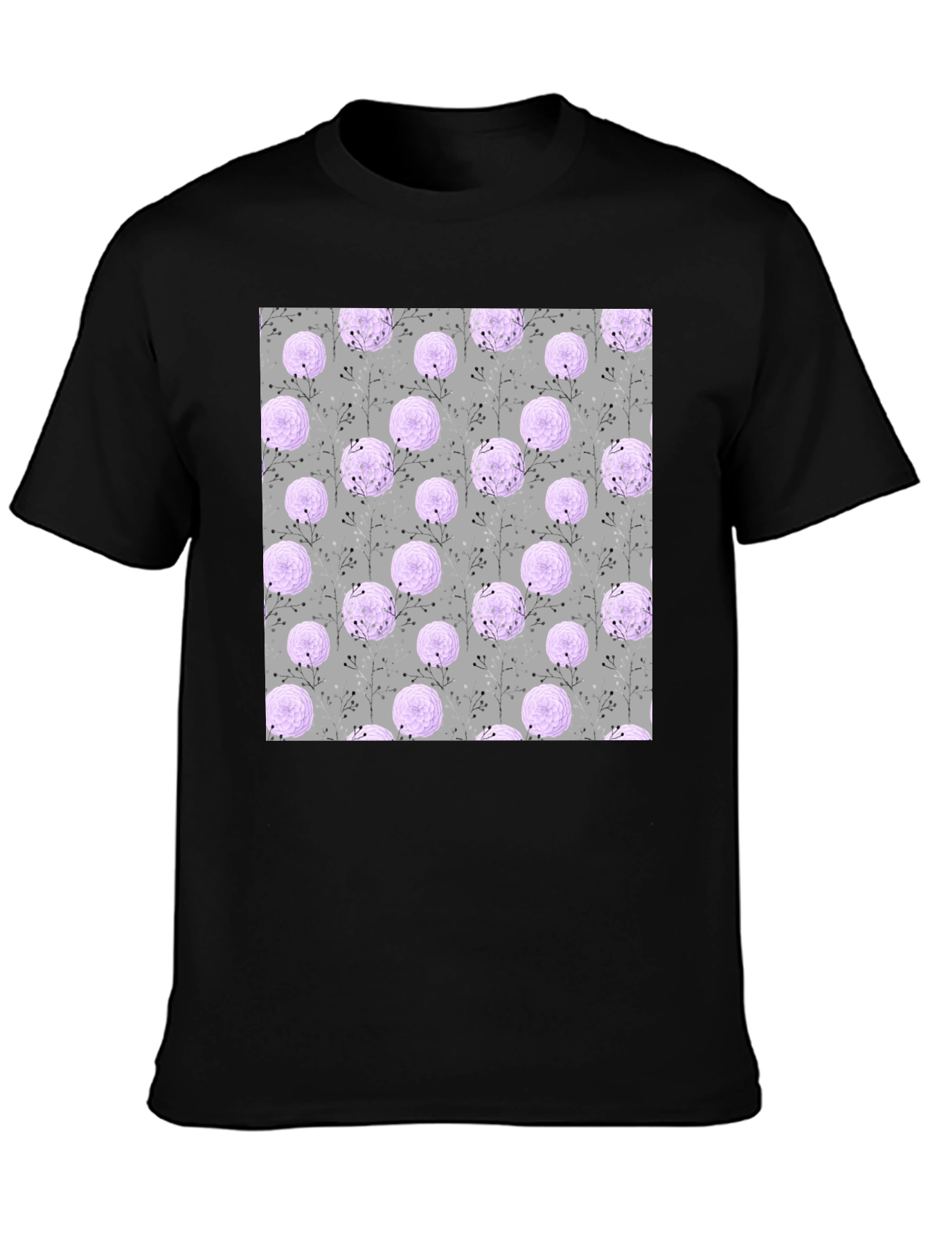 Floral Pattern Crew Neck T-Shirt