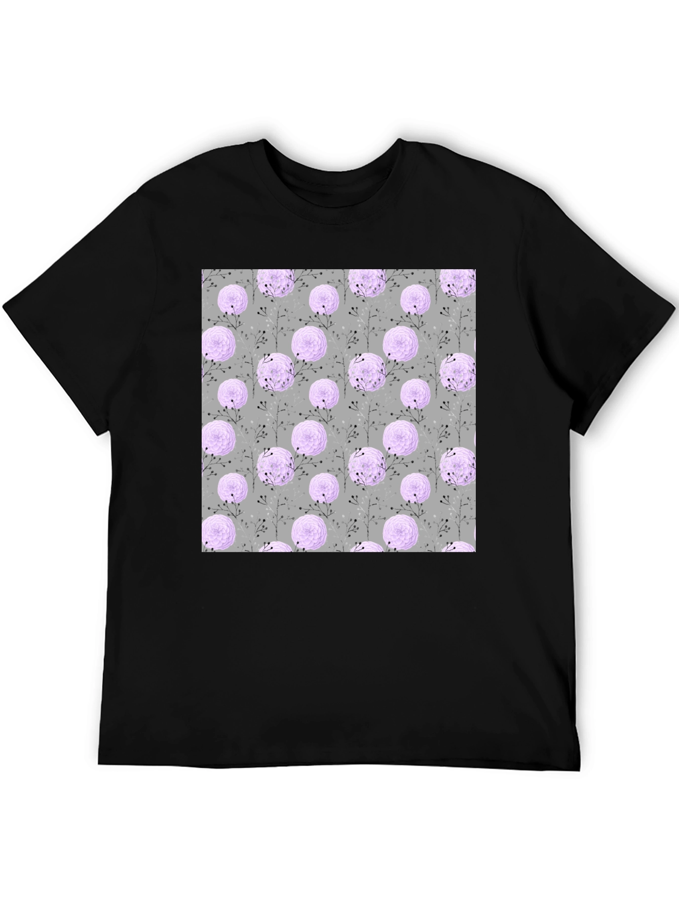 Floral Pattern Crew Neck T-Shirt