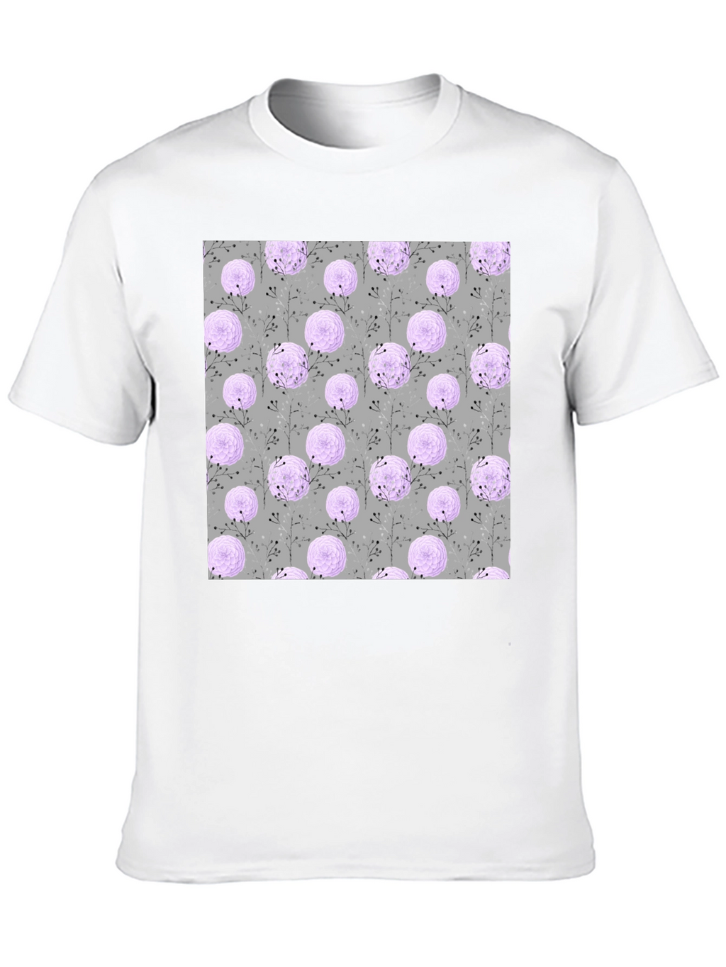 Floral Pattern Crew Neck T-Shirt