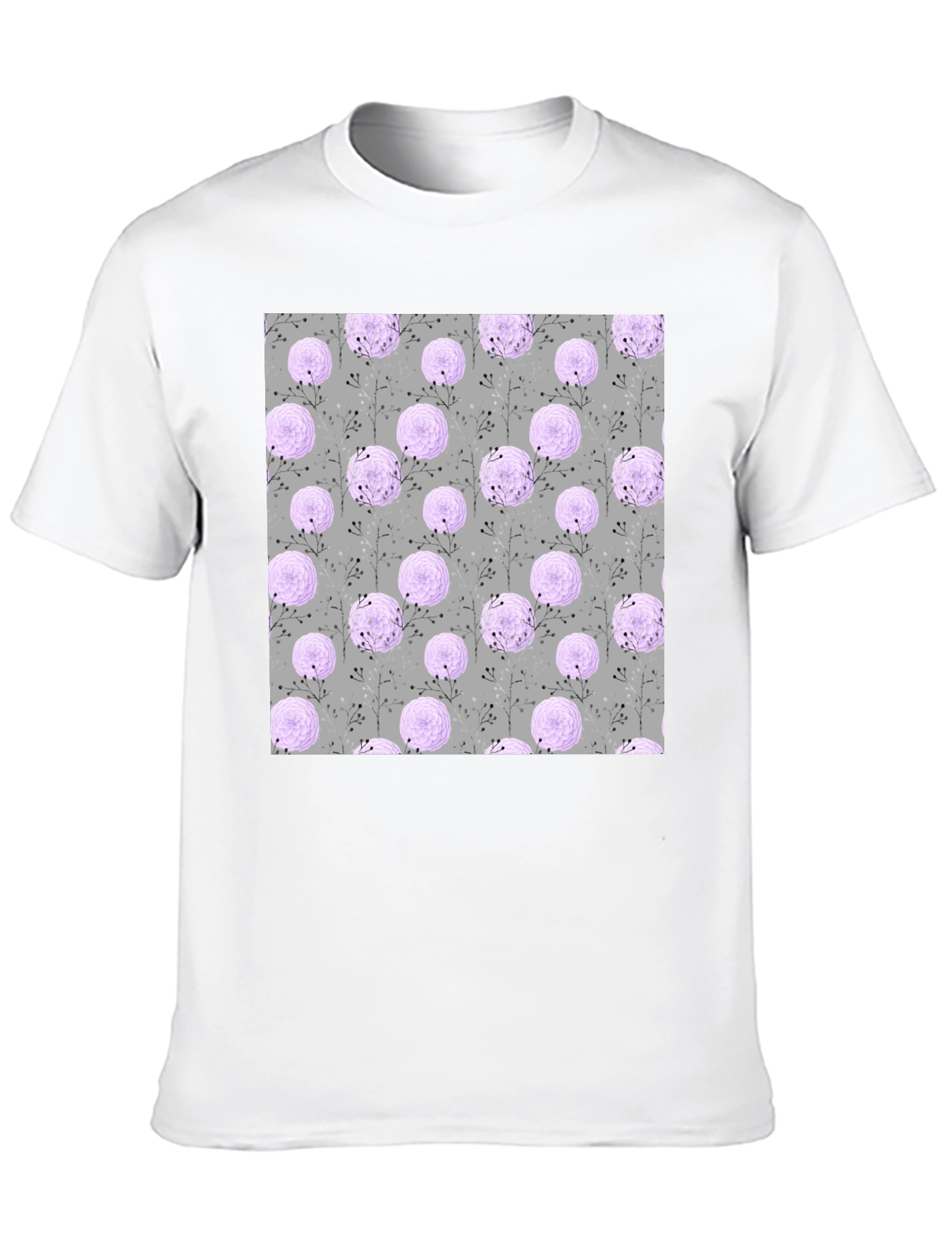 Floral Pattern Crew Neck T-Shirt