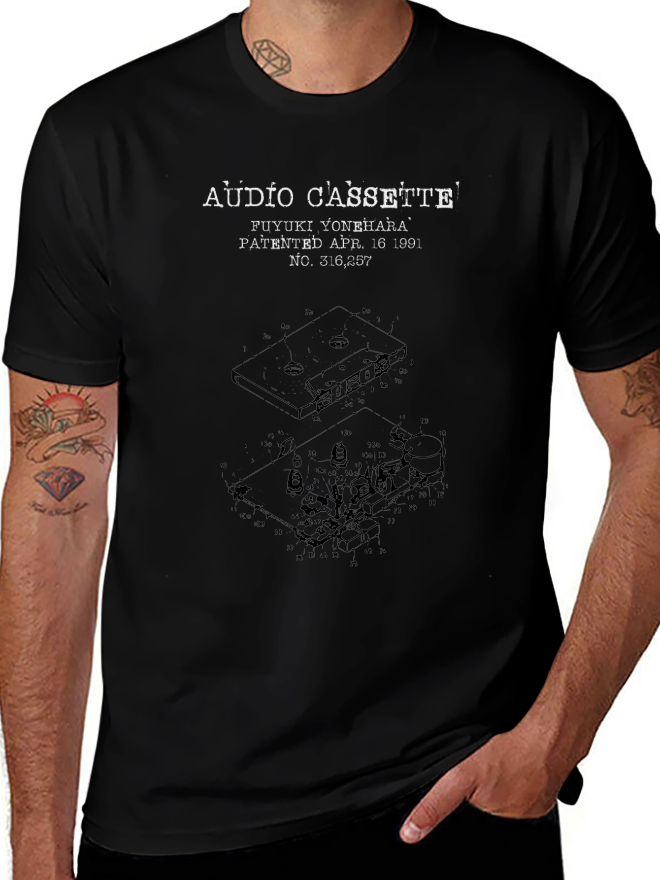 Audio Cassette Patent T-Shirt