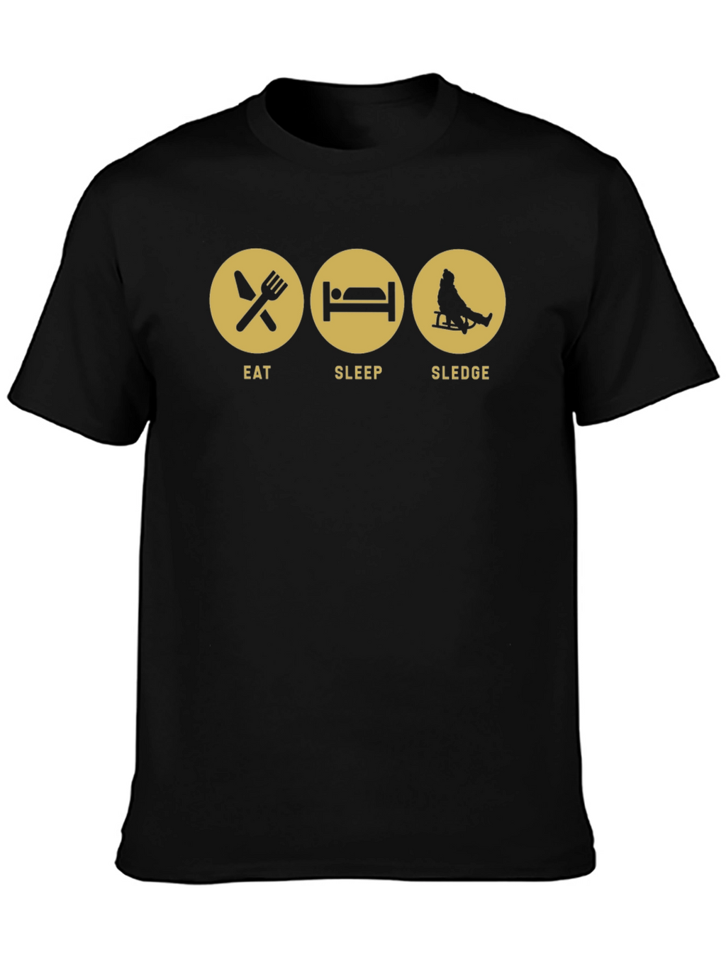 Eat Sleep Sledge Black Graphic Tee