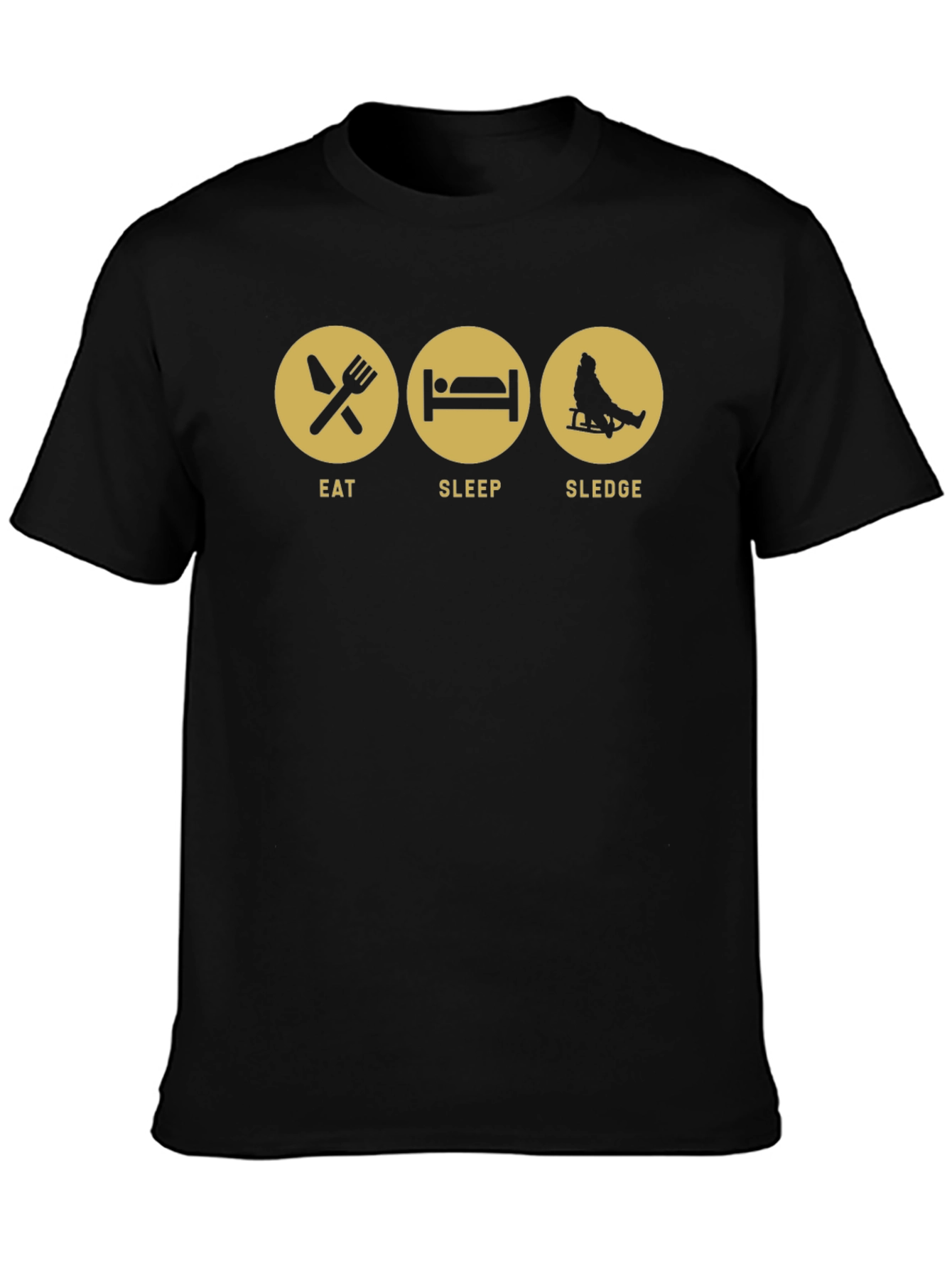 Eat Sleep Sledge Black Graphic Tee