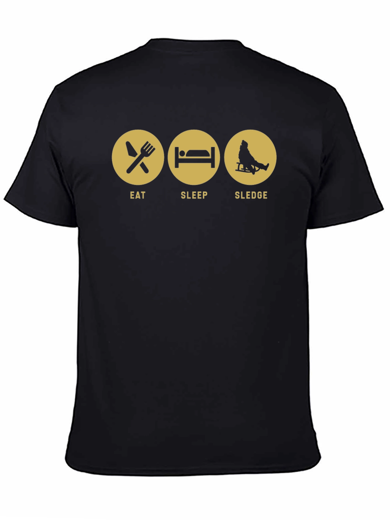 Eat Sleep Sledge Black Graphic Tee