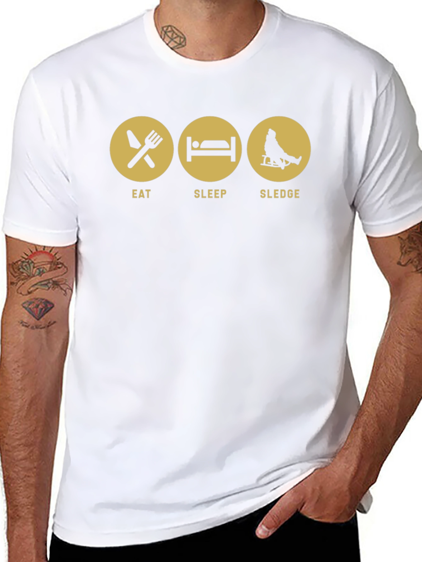 Eat Sleep Sledge Black Graphic Tee