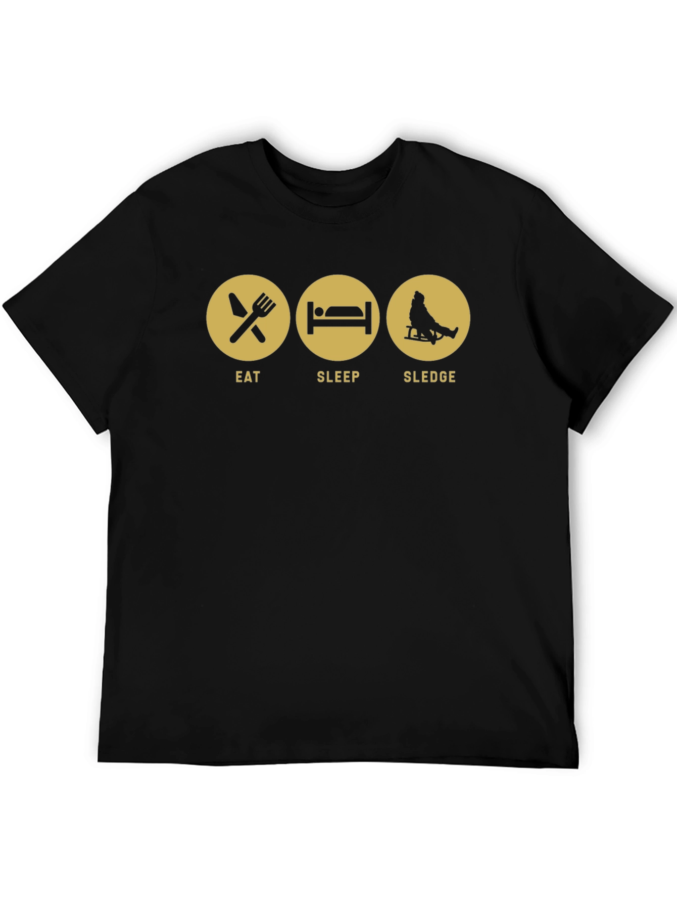 Eat Sleep Sledge Black Graphic Tee