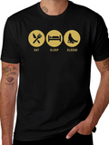 Eat Sleep Sledge Black Graphic Tee