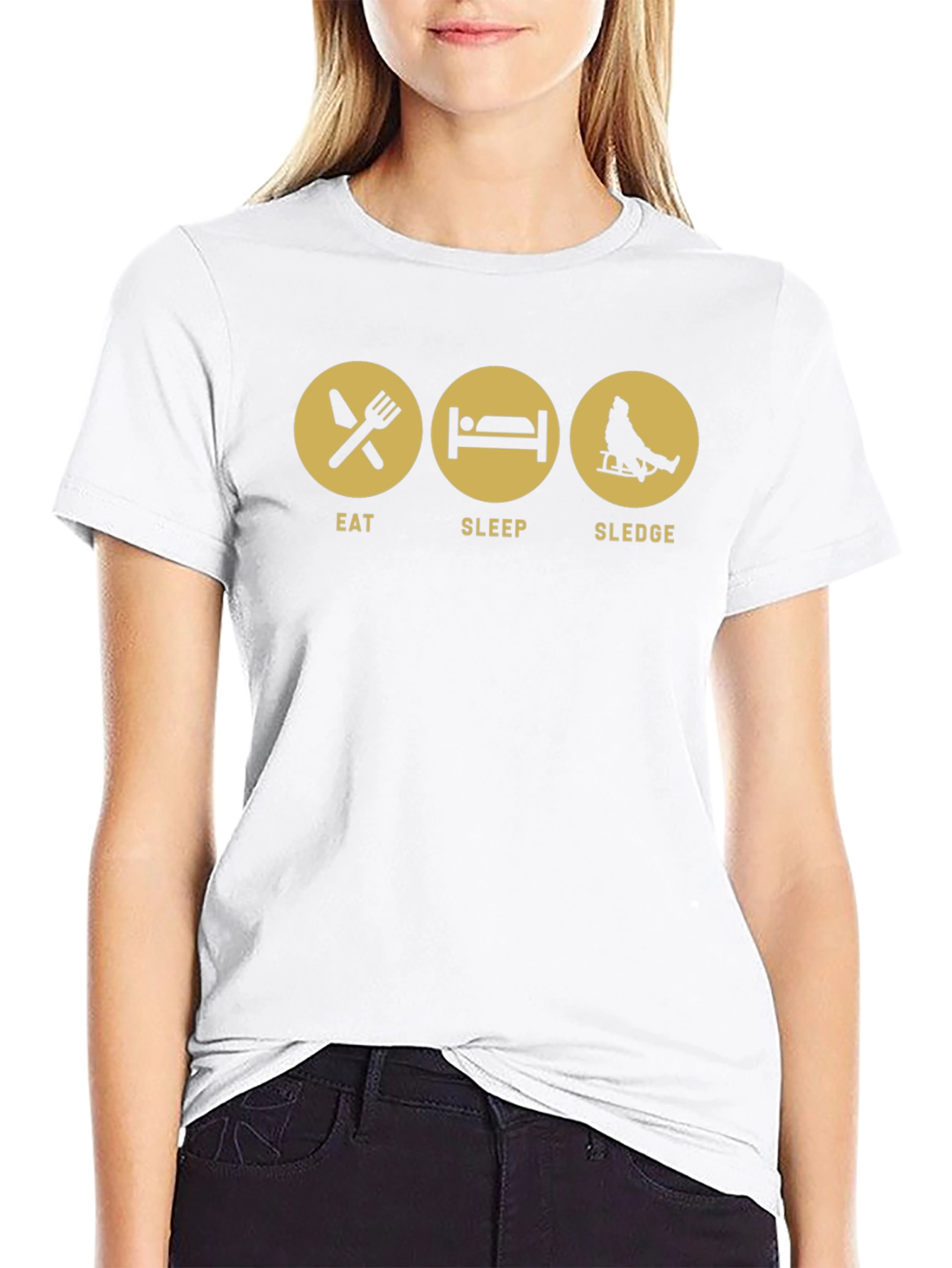 Eat Sleep Sledge Black Graphic Tee
