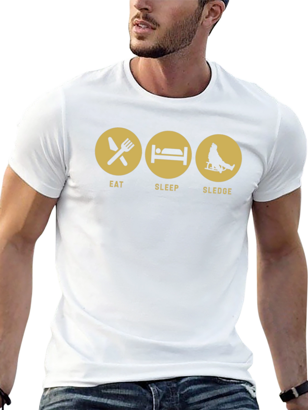 Eat Sleep Sledge Black Graphic Tee