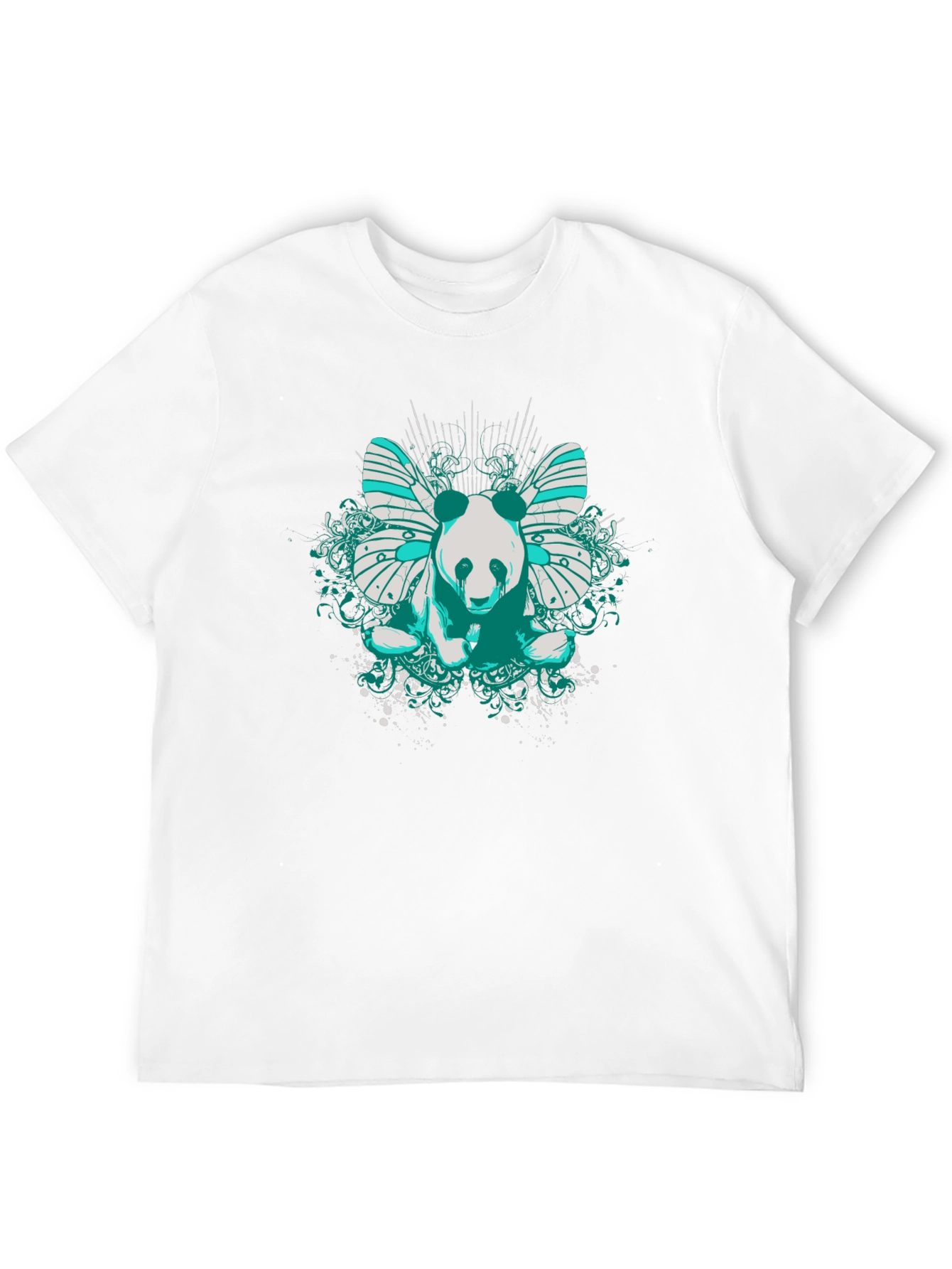 Panda Butterfly Graphic T-Shirt - Black