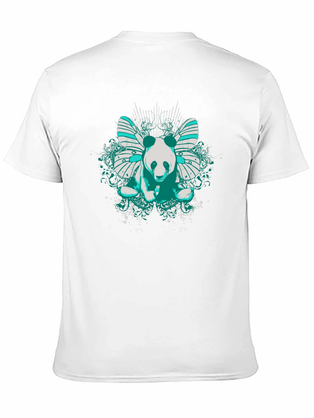 Panda Butterfly Graphic T-Shirt - Black