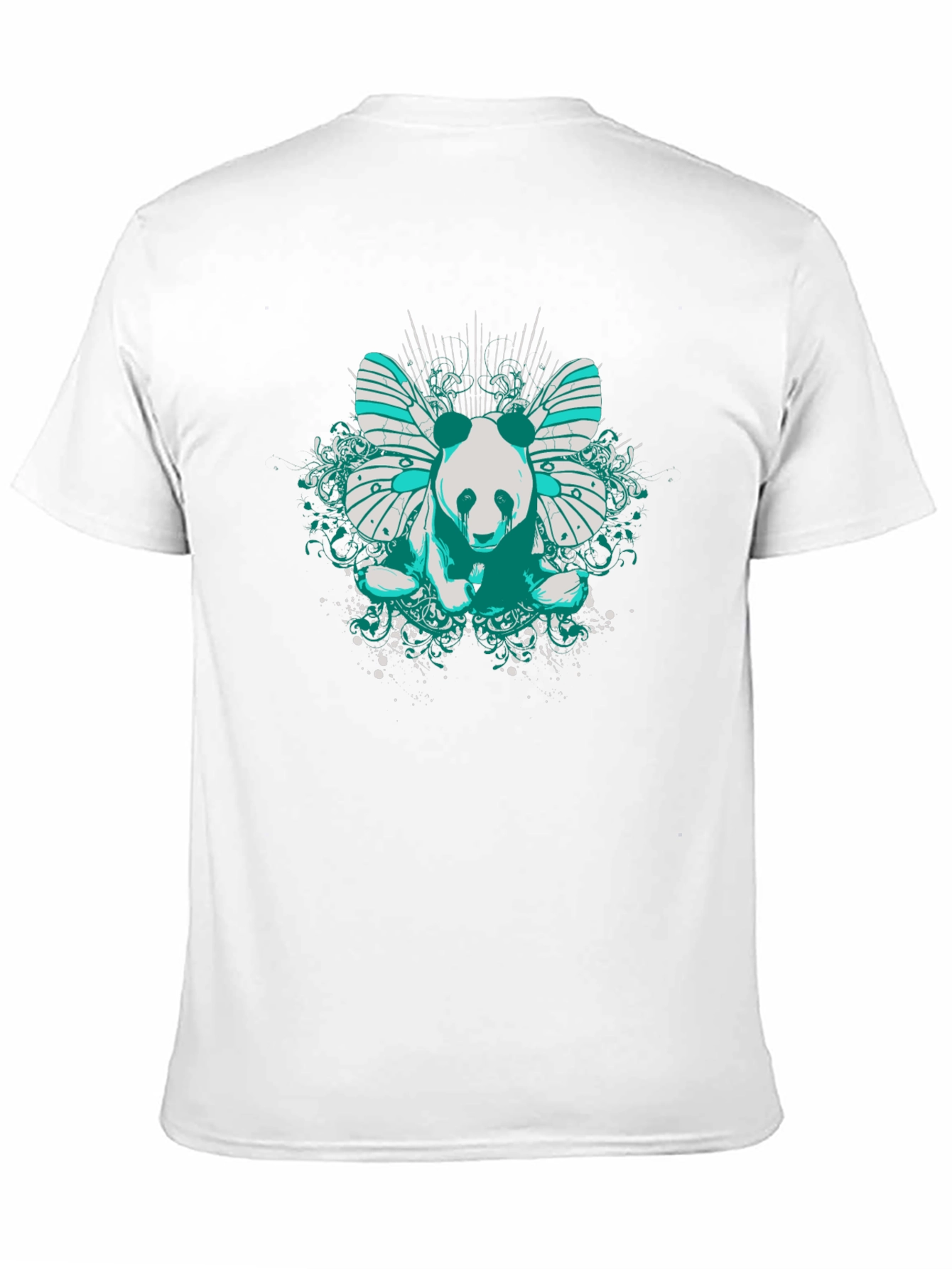 Panda Butterfly Graphic T-Shirt - Black